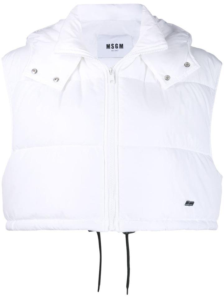 Msgm Sleeveless Padded Gilet - White