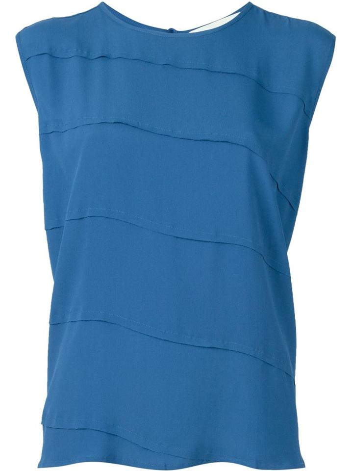 8pm Panelled Sleeveless Blouse, Women's, Size: Xs, Blue, Silk/acetate