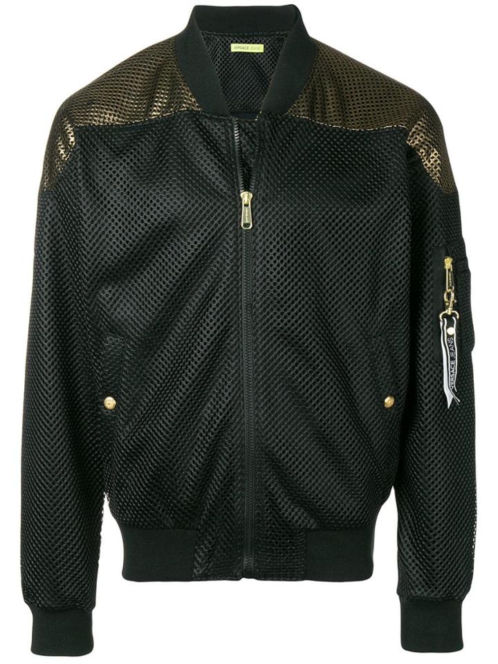 Versace Jeans Mesh Bomber Jacket - Black