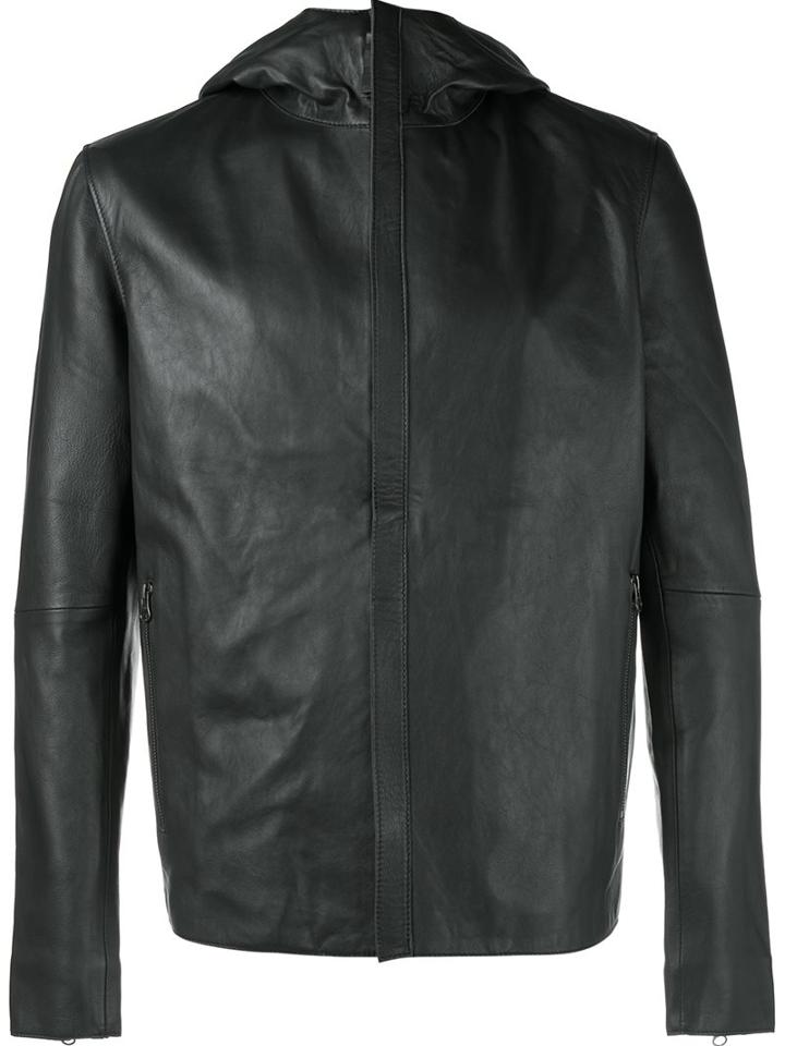 Lot78 Hooded Leather Jacket