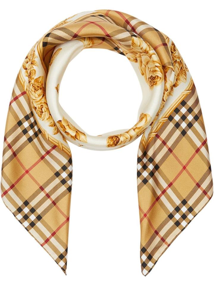 Burberry Archive Scarf Print Silk Square Scarf - Brown
