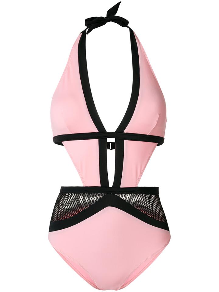 Moeva Plunge Swimsuit - Pink & Purple
