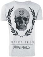 Skull Print T-shirt - Men - Cotton - S, Grey, Cotton, Philipp Plein