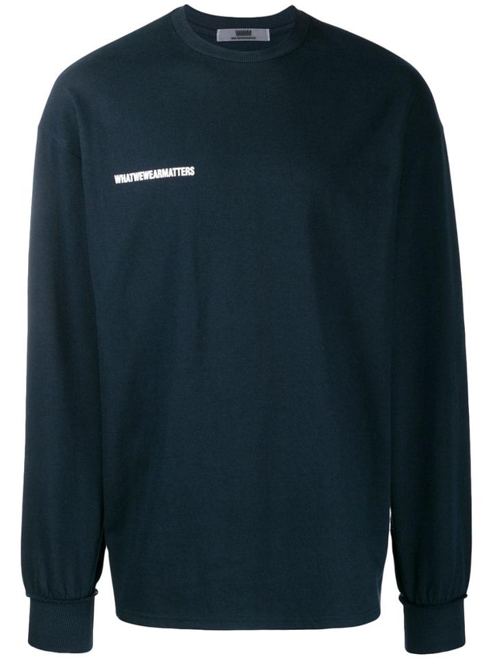 Wwwm Logo Print Swearshirt - Blue