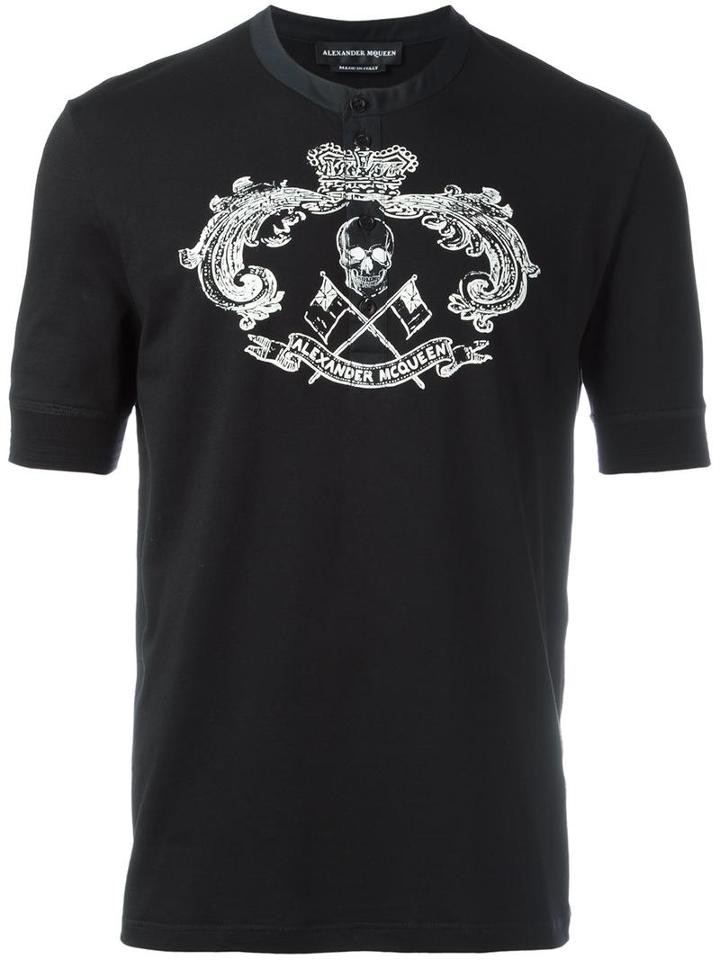 Alexander Mcqueen Skull Crest Print T-shirt, Men's, Size: Large, Cotton