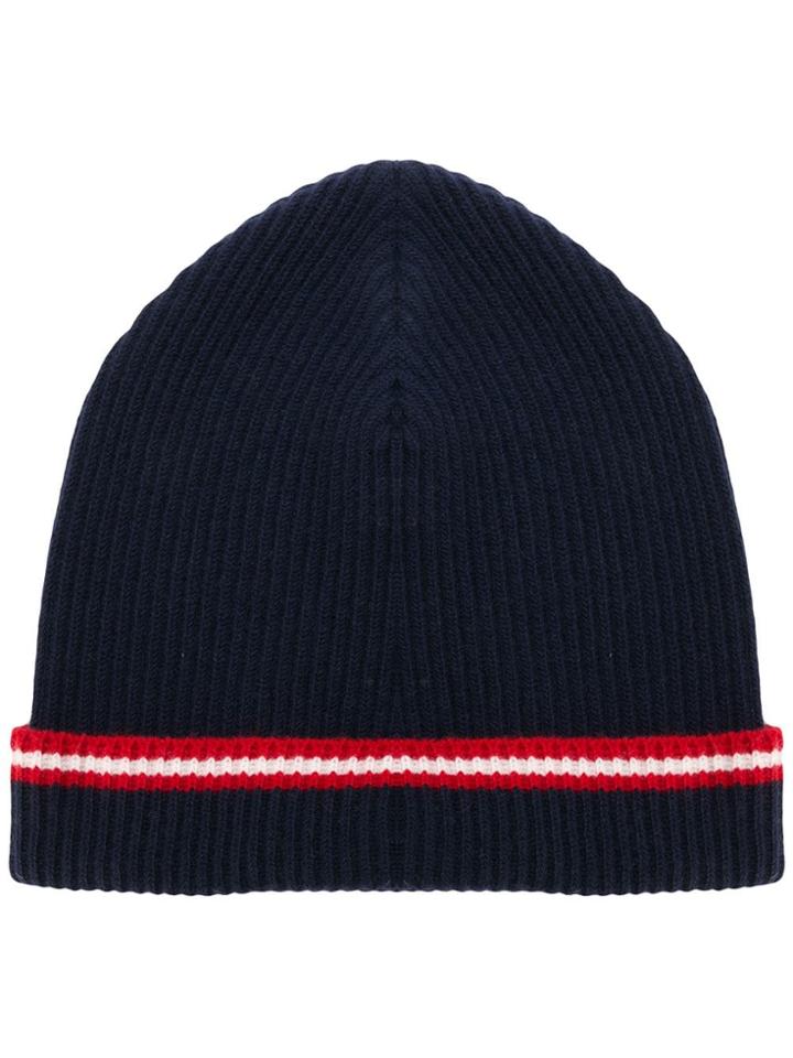 Bally Bally Stripe Beanie Hat - Blue