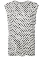Zoe Karssen Striped Print Sleeveless T-shirt - Grey