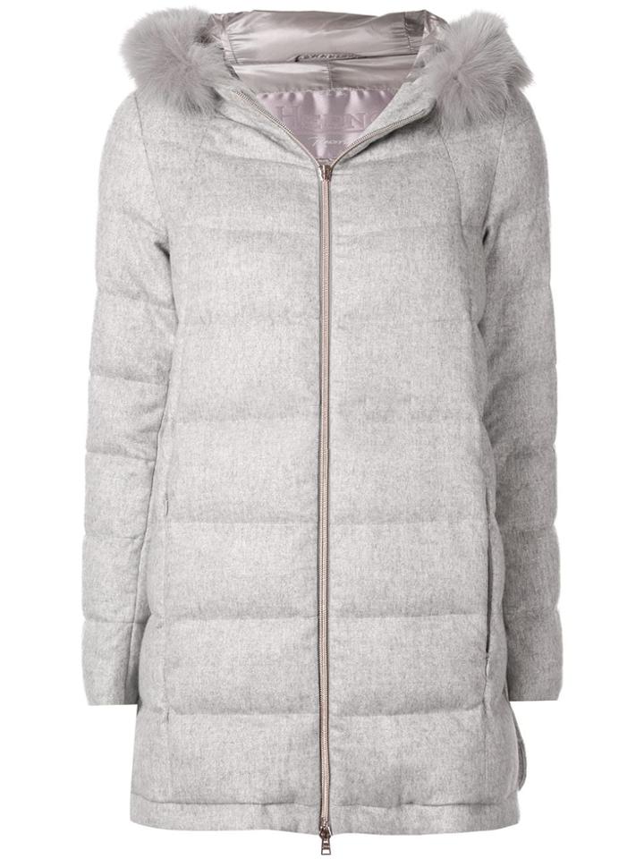 Herno Hooded Cashmere Padded Coat - Grey