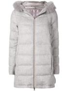 Herno Hooded Cashmere Padded Coat - Grey