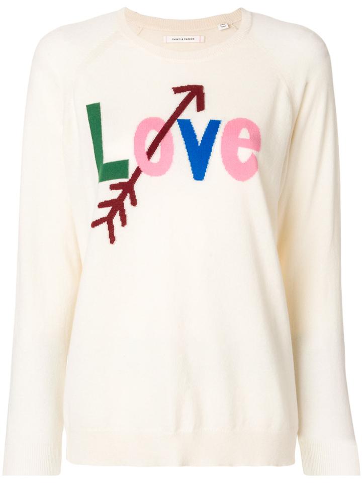 Chinti & Parker Love Printed Sweater - Nude & Neutrals