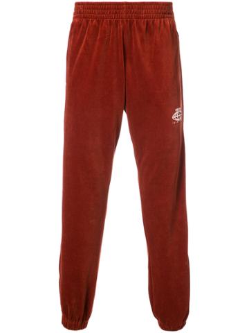 Visitor On Earth Relaxed Fit Logo Track Pants - Brown