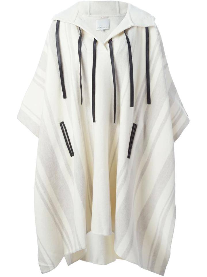 3.1 Phillip Lim Tassel Detail Poncho, Women's, Nude/neutrals, Lamb Skin/polyamide/wool