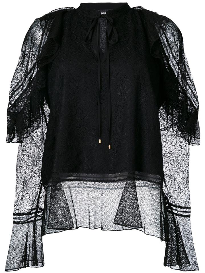 Just Cavalli Lace Overlay Blouse - Black