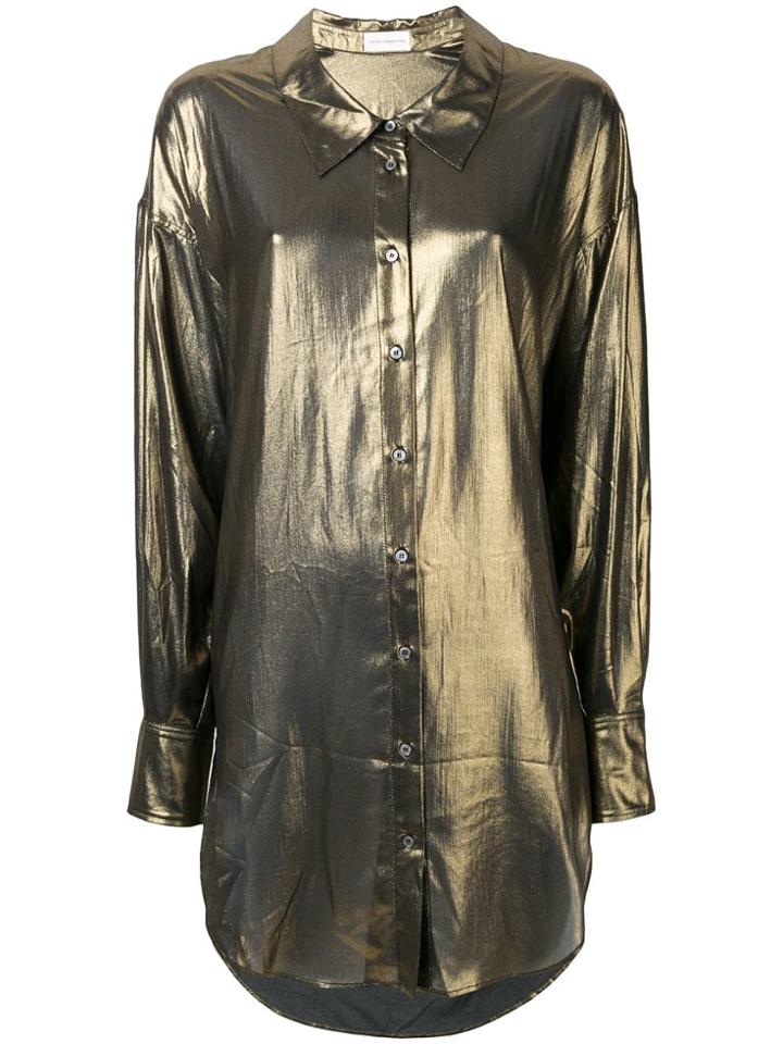 Faith Connexion Metallic Loose Fit Blouse - Gold