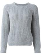 Liska Cashmere Ribbed Jumper, Women's, Size: Medium, Grey, Cashmere
