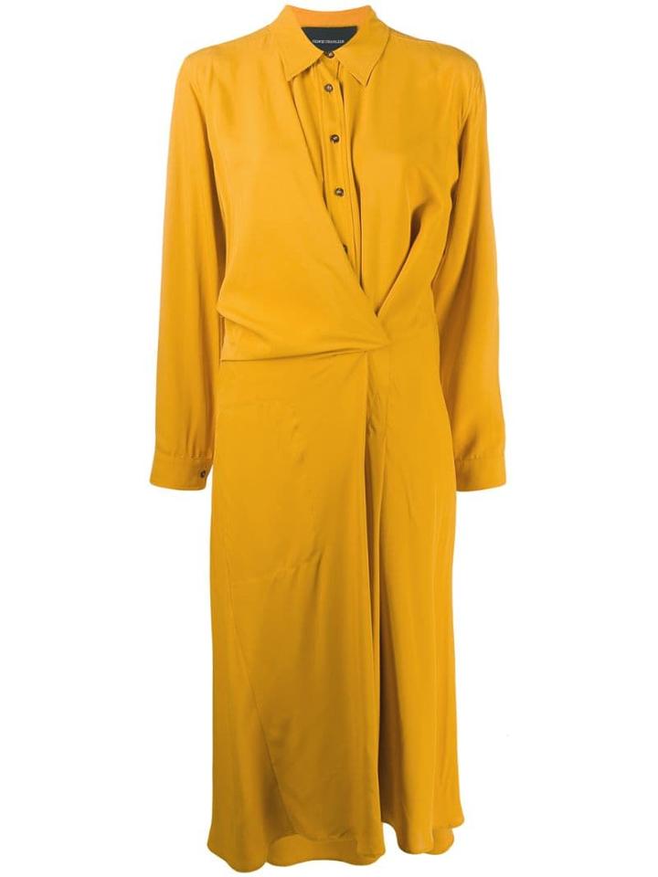 Cédric Charlier Shirt Midi Dress - Yellow