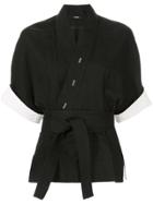 Bassike Belted Kimono Sleeve Top - Black