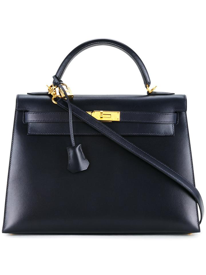 Hermès Vintage Kelly 32 Box Bag, Women's, Black
