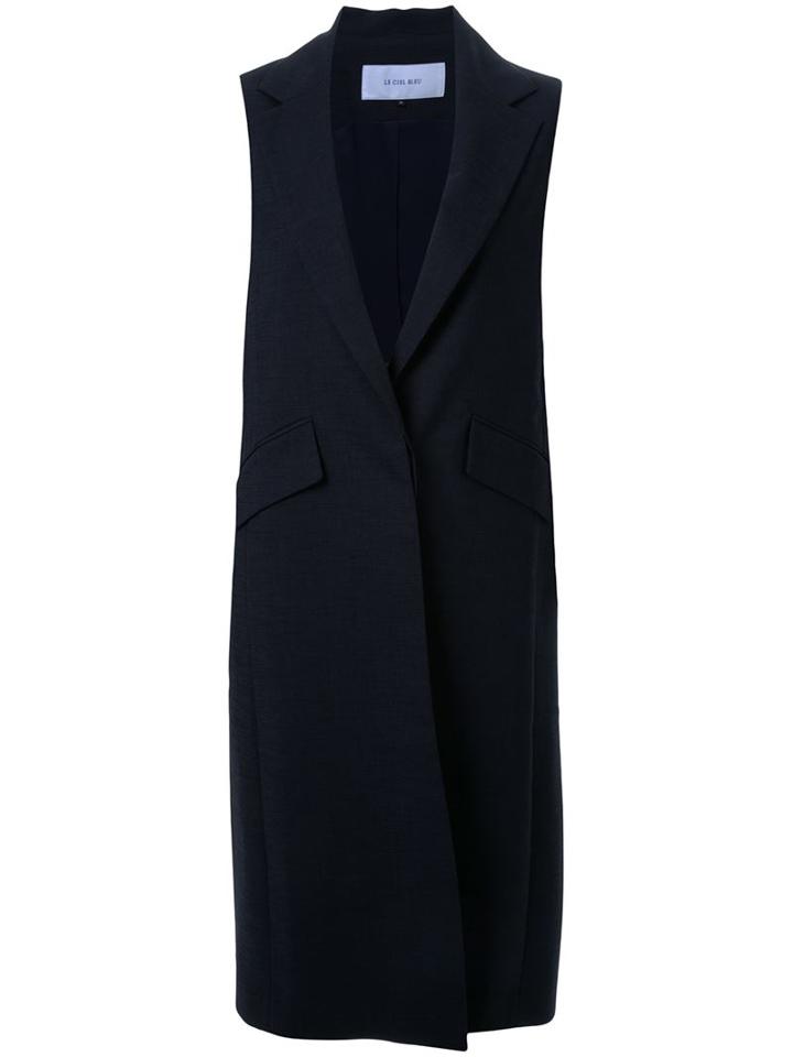 Le Ciel Bleu Classic Gilet, Women's, Size: 36, Blue, Polyester