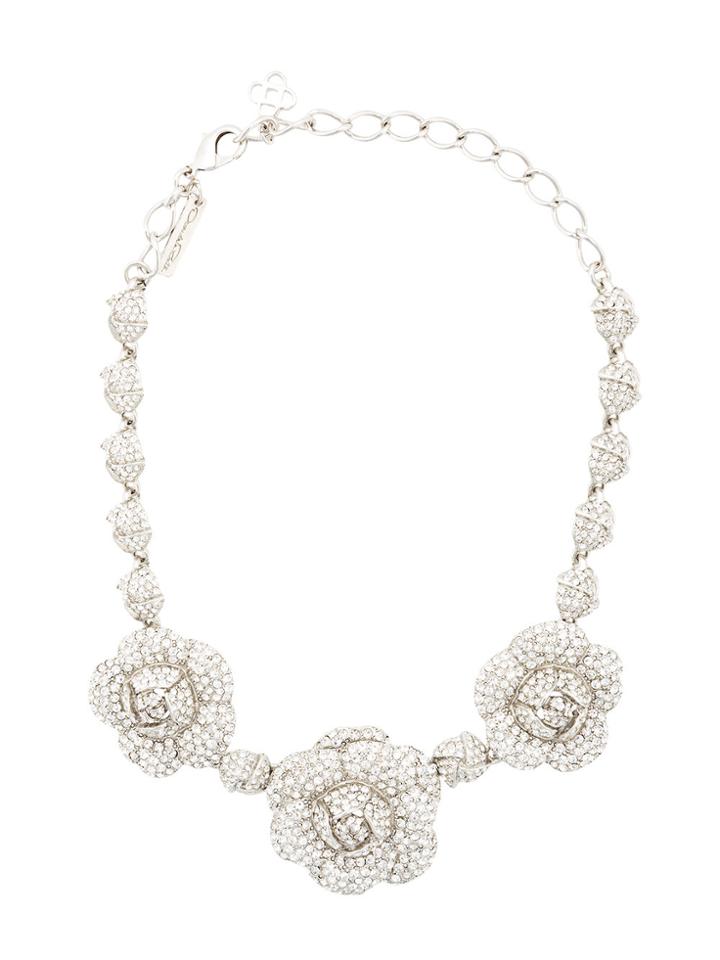 Oscar De La Renta Gardenia Pave Necklace - Metallic