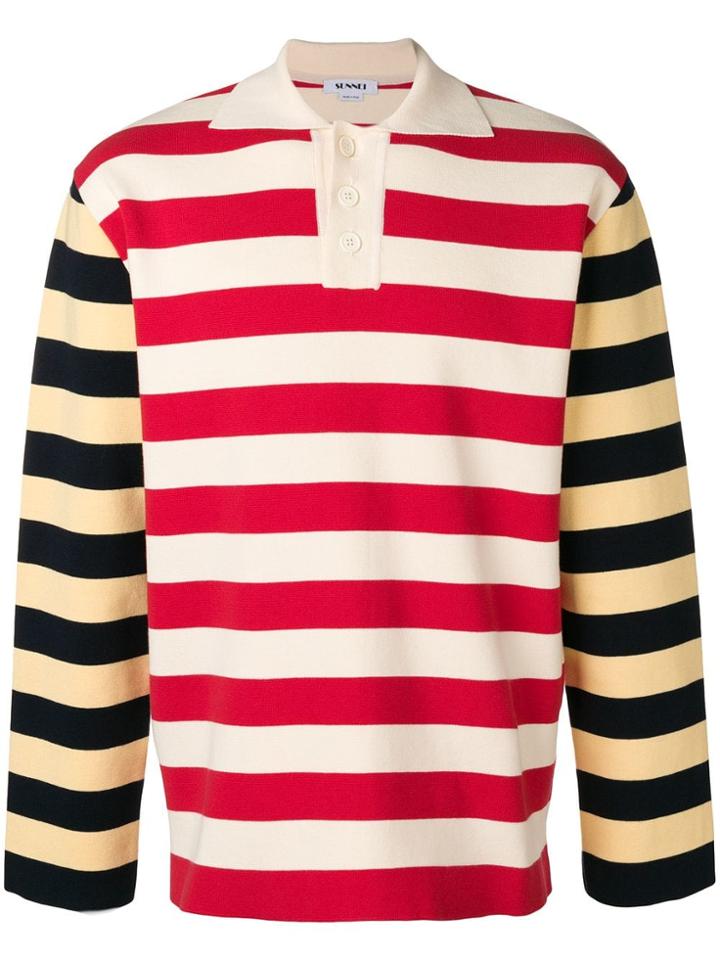 Sunnei Striped Polo Shirt - Neutrals
