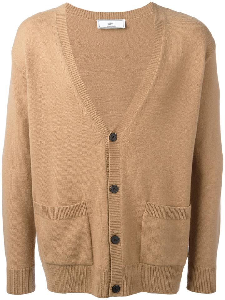 Ami Alexandre Mattiussi Oversized Fit Cardigan - Brown