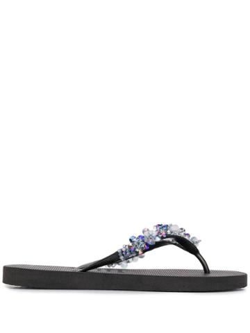 Uzurii Precious Deluxe Flip Flops - Black