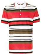 Salvatore Ferragamo Striped Logo Polo Shirt - Red