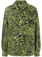 Ganni Tiger Print Shirt Jacket - Green