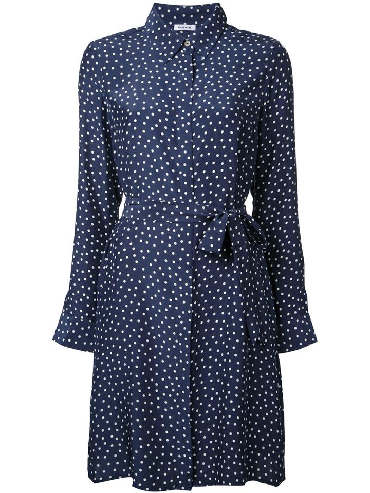 P.a.r.o.s.h. Dots Print Shirt Dress, Women's, Size: Xs, Blue, Silk