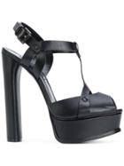 Casadei T-bar Platform Sandals - Black