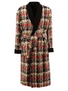 Aganovich Belted Mid-length Coat, Men's, Size: 48, Linen/flax/polyamide/viscose/wool