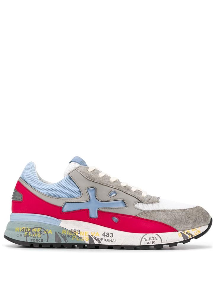 White Premiata Django Low Top Sneakers - Grey
