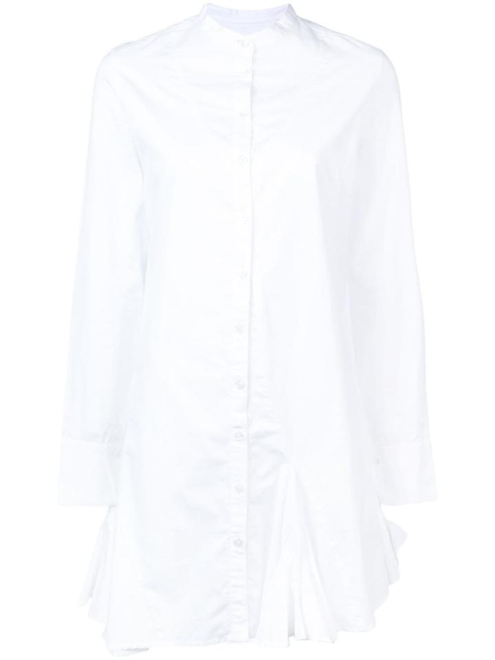 Tome Flared Mini Shirt Dress - White