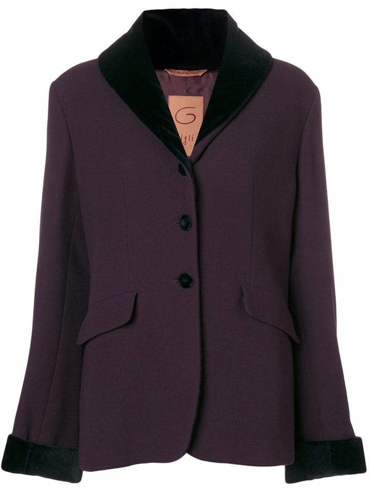 Romeo Gigli Vintage Velvet Collar Jacket - Pink & Purple