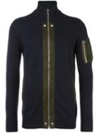 Diesel Zipped Cardigan, Men's, Size: Small, Blue, Viscose/nylon/wool/alpaca