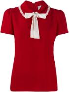 Red Valentino Redvalentino Contrast Pussy-bow Blouse