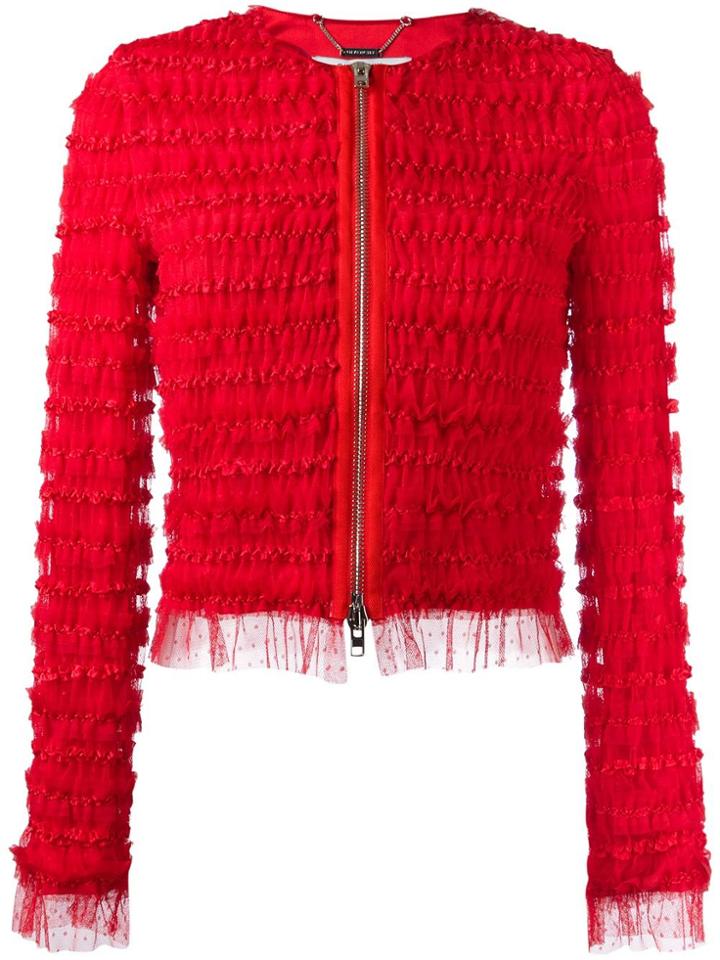 Givenchy Ruffle Embellished Jacket - Red