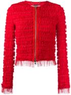 Givenchy Ruffle Embellished Jacket - Red