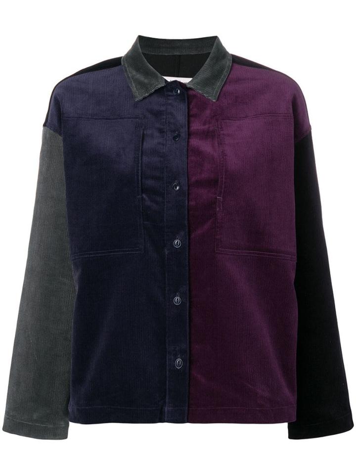 Ymc Colour Block Corduroy Jacket - Purple