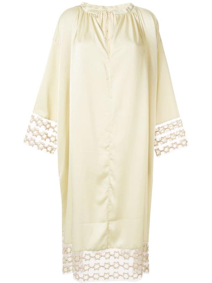 Tu Es Mon Trésor Hexagram Flared Dress - Yellow