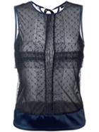 Chanel Vintage Netted Sheer Top, Women's, Size: 36, Blue