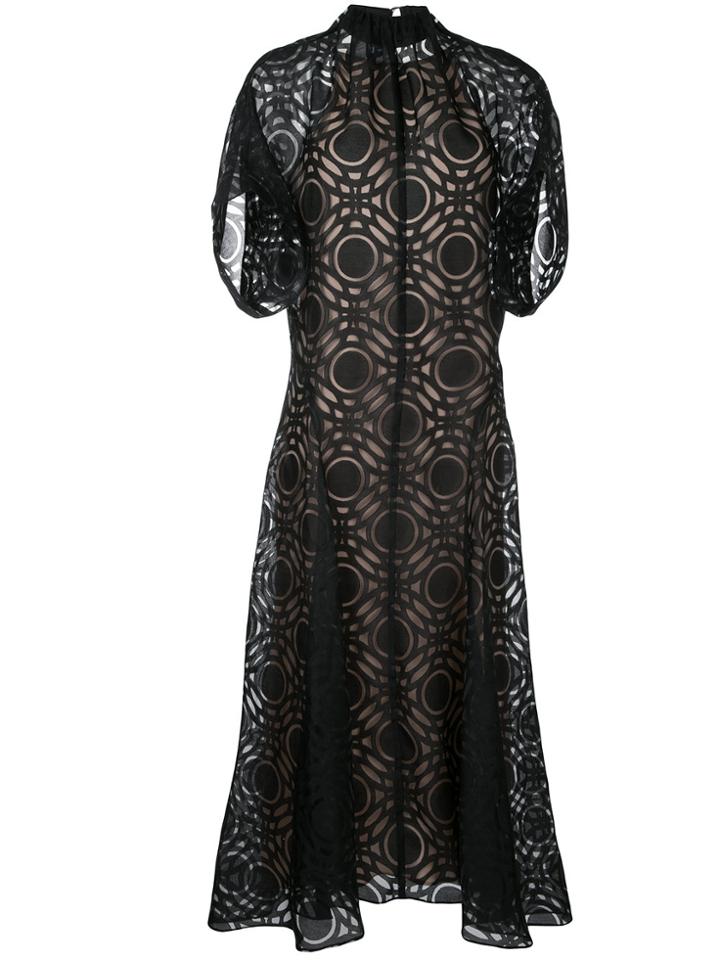 Bianca Spender Burnout Archer Dress - Black