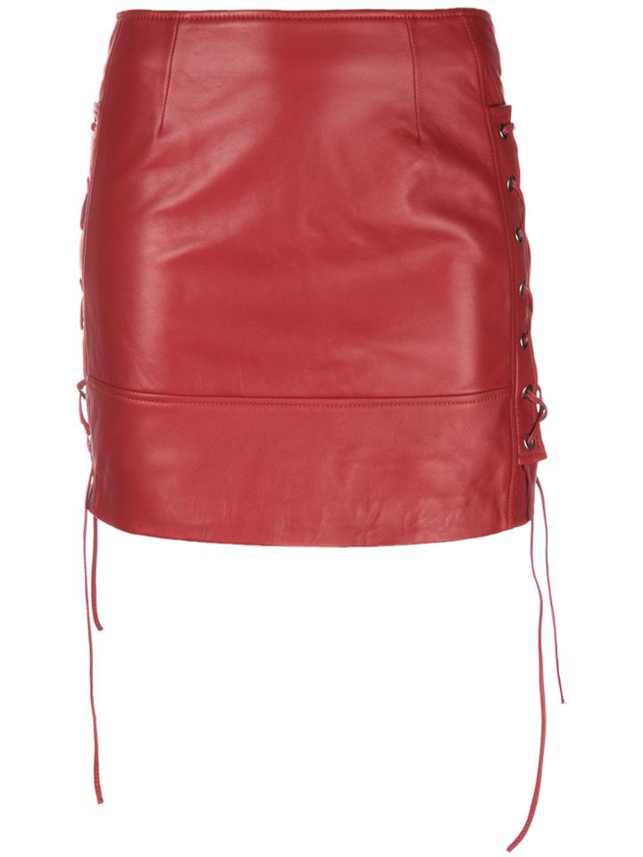 Manokhi Biker Skirt - Red