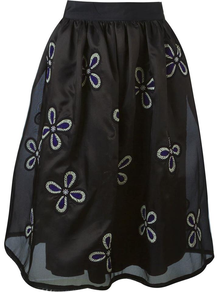 Jupe By Jackie Floral Embroidered Full Skirt