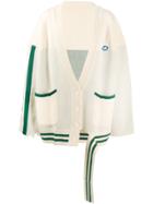 Ader Error Distressed Boxy Fit Cardigan - White