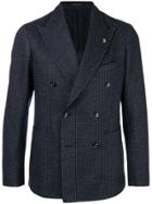 Tagliatore Checked Double Breasted Jacket - Blue