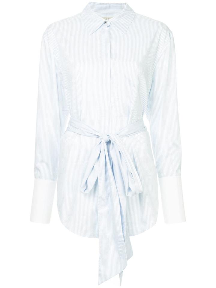 Sykes Striped Belted Shirt - White