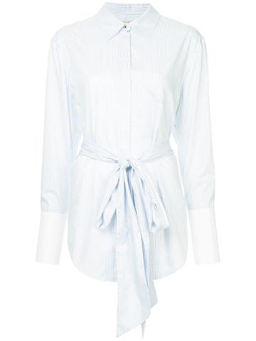Sykes Striped Belted Shirt - White