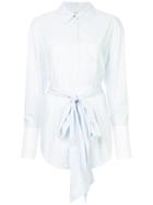 Sykes Striped Belted Shirt - White